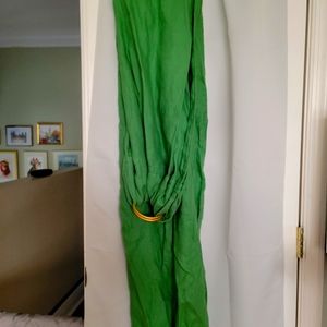 Sakura bloom vert (green) double linen ring sling